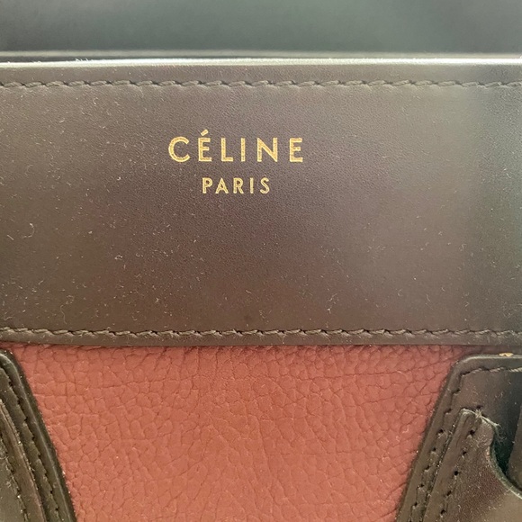 CELINE Tricolor luggage bag leather and suede Mini - Picture 3 of 16